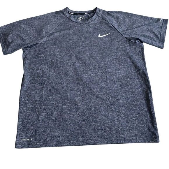 EUC Nike Heather Gray Short Sleeve Dri-Fit 40+ UPF Fitted Short Sleeve Tee - Siz - Picture 1 of 5